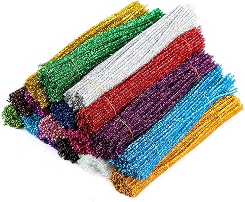 MoreChioce Cure-Pipes Glitter,100 Pcs Pipe Cleaner pour Enfent Paillettes Fil Chenille pour DIY Art Craft et Party Décoration 30CM - Nail Gallerys