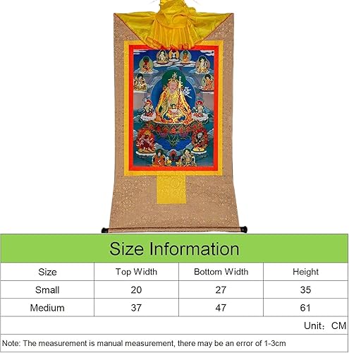 WEITINGKKK Peinture tibétaine Thangka Faite à la Main, Padmasambhava – Peinture de Broderie tibétaine, Papier d'affiche en Brocart Thangka Bouddhiste Fait à la Main(Purple,S) - Nail Gallerys