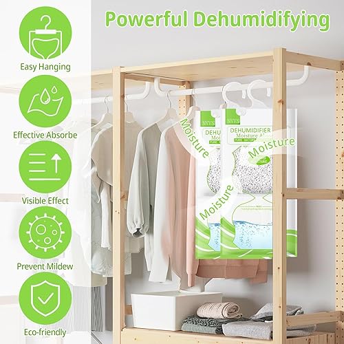 CIRULLI Sachet Déshumidificateur Pack de 8 - Absorbeur d'humidité, granulés de déshumidificateur pour éliminer l'humidité et les mauvaises odeurs des armoires, des chambres, Anti moisissure - Nail Gallerys