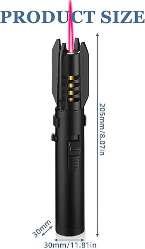 GAOUTO Briquet À Jet Flamme: 1 Pièce Briquet Tempête Rechargeable Étanche, Flamme Réglable Briquet À Gaz, Pour Cuisine, Grill, Camping, Cheminée (20.5 cm, Noir) - Nail Gallerys