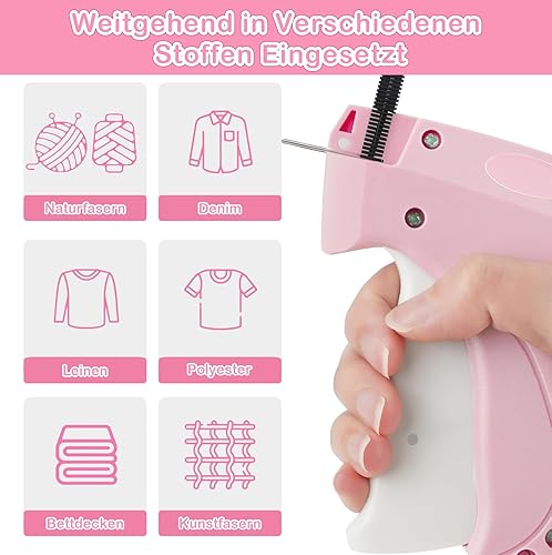 LYKTRIX Pistolet d'étiquetage pour vêtements, pistolet à coudre portable pour fixation rapide des vêtements, contient 6 aiguilles de rechange, 1000 pièces de fixation noires et 1000 pièces de fixation - Nail Gallerys