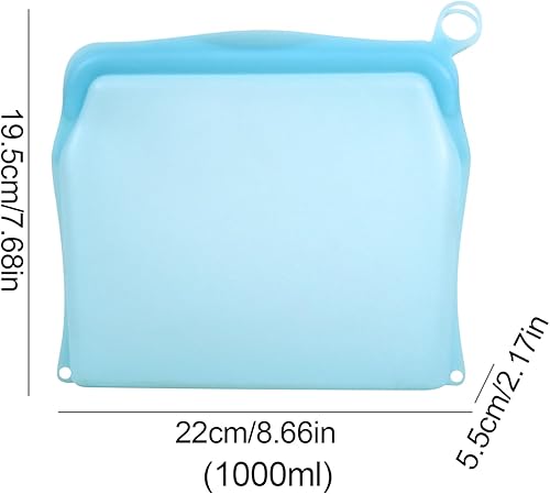 Silicone Food Storage, Practical Vegetable Bags,9.25x8.86x2.36 Inches Convenient Sturdy Meat Freezer Bags, Compact Snack Sandwich Pouch, Ideal for Home, Travel, and Camping - Nail Gallerys