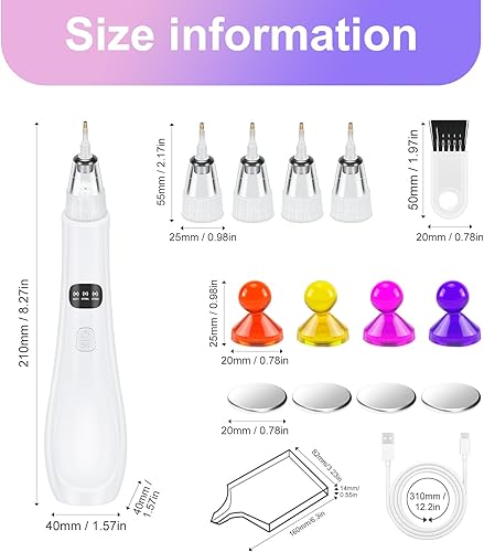 Stylo de peinture diamant électrique - Accessoires de peinture diamant sous vide - Accessoires de peinture diamant - 4 têtes de rechange - 3 niveaux d'aspiration réglables - Stylo de peinture diamant - Nail Gallerys