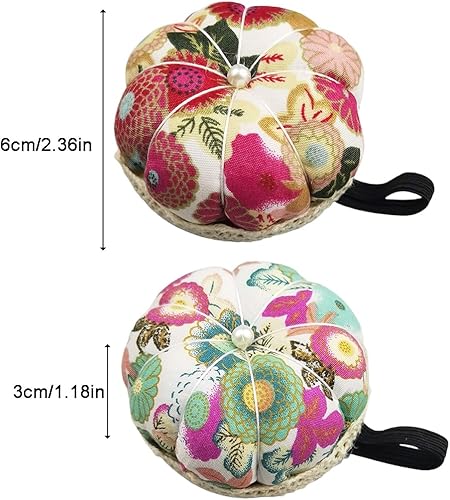WeddHuis 2 Pièces Coussins à Épingles Coussins pour Aiguilles de Poignet Coussin D'aiguille à Coudre Motif de Fleurs pour Couture Broderie - Nail Gallerys