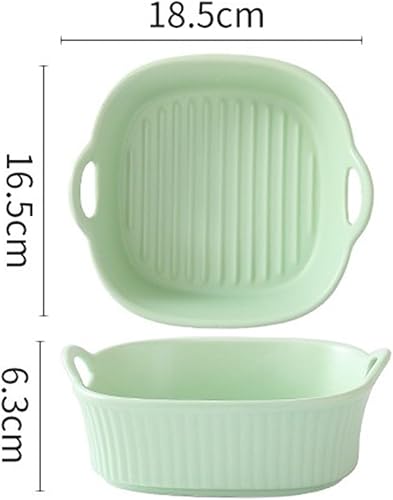 Stonivislyt 2pcs Plat à gratin en céramique Anti-Rayures Blanc pour friteuse à air Chaud | pour la préparation de lasagnes, Soupe, Tiramisu et Plus d'accessoires de friteuse,Plat a Tarte,Plat Tarte - Nail Gallerys
