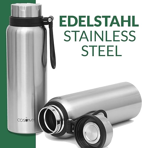 Cosumy Bouteille isotherme en acier inoxydable 600 ml – Anti-fuite – Bouteille isotherme à double paroi – Convient pour les boissons gazeuses - Nail Gallerys