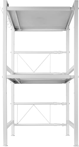 Étagère stable en bois pour four à micro-ondes avec crochets, support de four, grille à rôtir, étagère de plan de travail pour micro-ondes, étagère de rangement de comptoir de cuisine(57*38*38cm) - Nail Gallerys