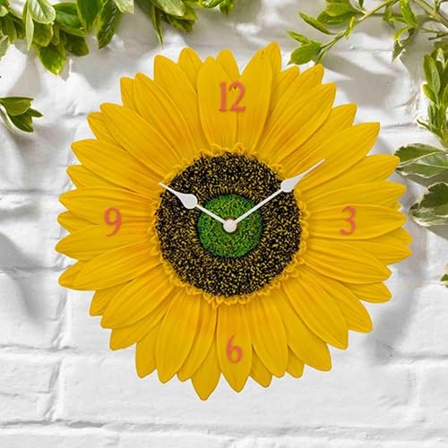 MagiDeal 30 Cm Horloge De Tournesol Ronde, Horloge Murale D'intérieur Et D'extérieur, Décoration De La Maison, Pendules Silencieuse Et étanche, Décoration Murale - Nail Gallerys