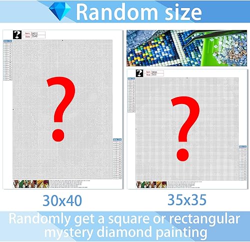 Showker DIY Diamond Painting Kit Mystère Animaux, 5D Surprise Aléatoire Broderie Diamant Complet Carré Foret Mystery Croix Décor Chambre Bureau Murale Maisonr 30x40 cm/35x35 cm Noir,Blanc TU - Nail Gallerys