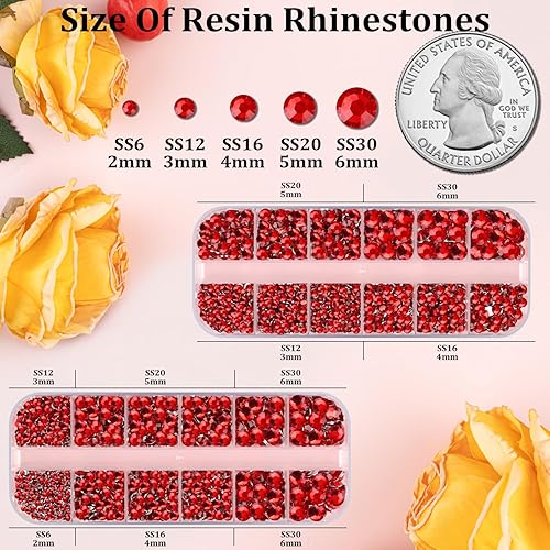 Lot de 2 boîtes de strass en résine pour loisirs créatifs, champagne à dos plat, pour loisirs créatifs, décoration d'ongles, gobelet, chaussures, vêtements, tissu, maquillage, manucure - Nail Gallerys