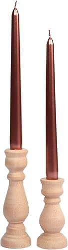 DUHALINE Lot de 2 Bougeoirs en Bois Rustiques Faits à la Main, Accordéon, Pièces de Décoration de Table Console, Luxe pour Cheminée - Nail Gallerys