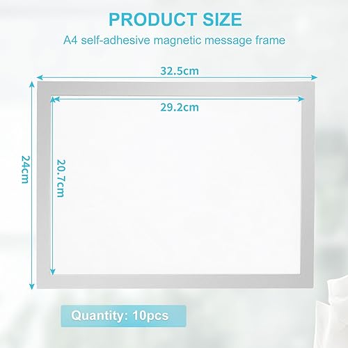 SWAWIS Lot de 10 cadres photo magnétiques A4 - Format A4 - Cadre d'information - Cadre d'information - Cadre pour affiches - Format A4 - Nail Gallerys