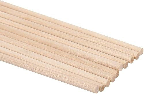 Joyzan Lot De 10 Bâtons D'artisanat En Bois, Art Blanc Bouleau Chevilles Pôle Tige, Baguette Bois à Papa Sable Table Modèle Scène Décoration Logement Pour Bricolage Arts Créatifs Décoration(6MM*30CM) - Nail Gallerys