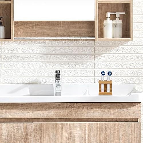 Acunny Porte-brosses à dents en bois, support de rangement pour brosses à dents, Porte-brosse à dents en bois de comptoir, Support de support de brosse à dents, organisateur de brosse à dents rustique - Nail Gallerys