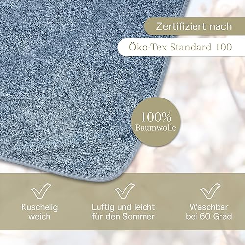 KiGATEX Couverture en tissu éponge 100 % coton – Couverture d'été, couvre-lit, drap de plage – Lavable – Certifié Öko-Tex – 150 x 200 cm – Sahara - Nail Gallerys