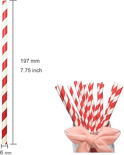 Lot de 100 pailles en papier rose irisé biodégradables et recyclables pour cocktail, jus, smoothie (19,7 cm) - Nail Gallerys