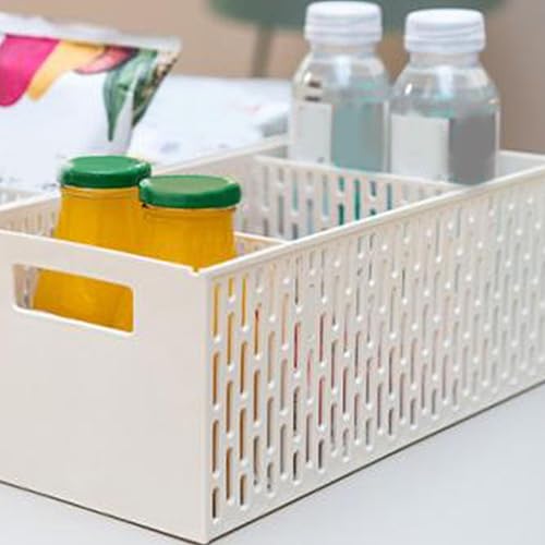 Tyenaza Panier De Rangement Séparateur en Plastique, 3 Compartiments Permettant De Gagner De l'espace, Bacs De Rangement des Aliments pour Fruits, Légumes, Collations (12 X 15 X 32 Cm) - Nail Gallerys