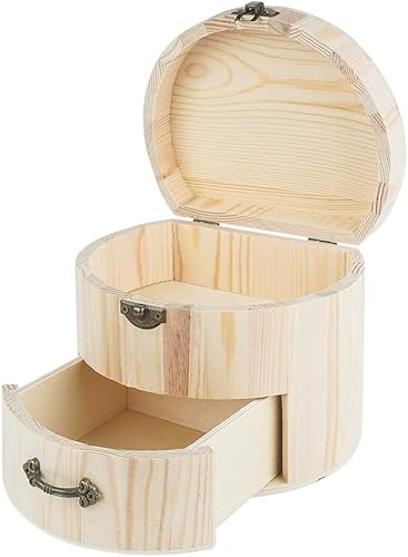 Ideen mit Herz Boîte à bijoux en bois, 16,5 cm x 13,5 cm x 12,5 cm, avec tiroir et couvercle verrouillable - Nail Gallerys