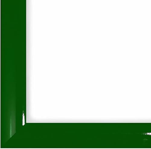 Duisburger-Rahmen24 Cadre photo en bois étroit 18 x 23 cm en Vert foncé brillant | Verre synthétique antireflet | Cadre pour affiches | Puzzle | collage DR122 - Nail Gallerys