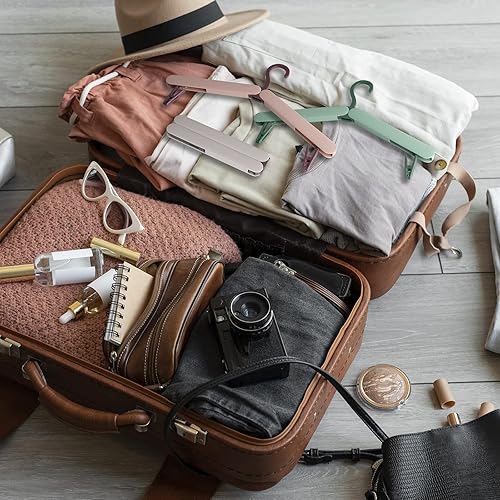 NiHome Lot de 4 cintres de Voyage Pliables en Plastique avec Clips + Pochettes de Rangement, Organiseur de vêtements Portable Pliable pour intérieur et extérieur, séchoir à vêtements, séchoir à Linge - Nail Gallerys