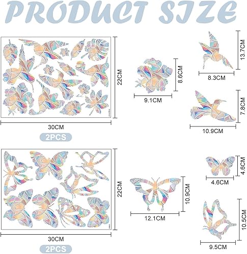OVDGWC 4 Autocollant De Fenêtre De Collision Antique, Autocollant De Fenêtre en Forme D'Oiseau Et De Papillon, Décoration De La Maison, Autocollants De Fenêtre Imperméables - Nail Gallerys
