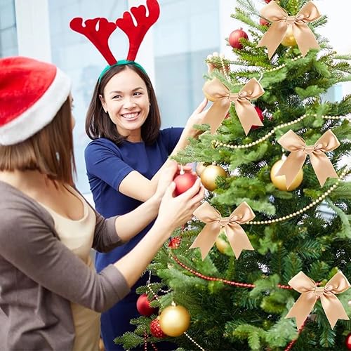 Noeud De Ruban Satin,Nœuds Décoratifs En Satin,Nœuds En Ruban De Satin,50 Pcs Noeud De Ruban De Noël,Noeuds Rubans En Satin,Noeud De Ruban Doré De Noël,Pour Noël Emballage Cadeau,Décoration De Mariage - Nail Gallerys