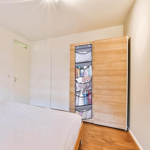 Toivize Rangement Porte à Suspendre 2 Pièces, Étagère Suspendue Rangement Suspendu Porte de Grande Capacité avec 5 Poches en Filet pour Chambre à Coucher, Salle de Bain, Placard - Nail Gallerys