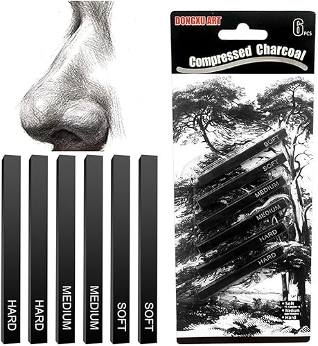 POFET Bâtons de matériau en Graphite, bâtons de Charbon de Bois comprimé, Ensemble de Crayons de Dessin 12 pièces - Nail Gallerys