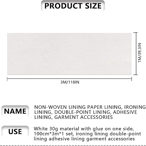 ZALHIN Entoilage Thermocollant, Entoilage Fusible Non Tissé Léger Tissu d Entoilage à Repasser pour Artisanat de Couture pour la Couture Le Matelassage l'Artisanat (Blanc, 100 cm de Large x - Nail Gallerys