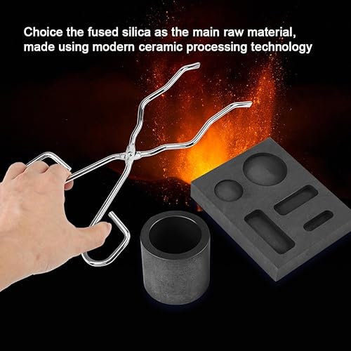 Creuset fonderie, 4 Pcs Trousse de Creuset Kit, Fusion Graphite Creuset Graphite Haute Pureté Tong + Bol + Torche à Lingot Combo Set de Fonte pour Creuset de Fonderie pour Alliages pour Platine - Nail Gallerys