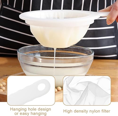 2 Pièces Filtre à Tamis Fin en Nylon, 200/400 Maille Filtre Alimentaire, Filtre à Mailles Fines, XURJUMI Passoire Alimentaire de Cuisine Nylon pour Jus, Vin, Liqueur, Lait, Café, Confiture - Nail Gallerys