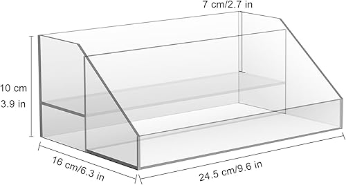 JessLab Organiseur Maquillage Acrylique, Boîte de Rangement Cosmétique Deluxe 2 Niveaux, Étagère Transparente pour Coiffeuse, Organiser Élégant et Durable pour Rouge à Lèvres, Pinceaux, Bijoux, etc - Nail Gallerys
