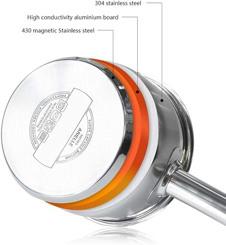 XUNYIHE Casserole à Induction pour Casserole à Lait en Acier Inoxydable,0.6L - Nail Gallerys