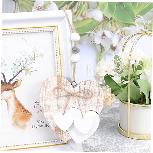 HOLIDYOYO Pendentif en Bois Accents Accessoires Mariage Gothique décorations de fête de fiançailles en Forme de Faire la fête décoration Suspendue Mur décoration Maison Coeur Suspendu Bambou - Nail Gallerys