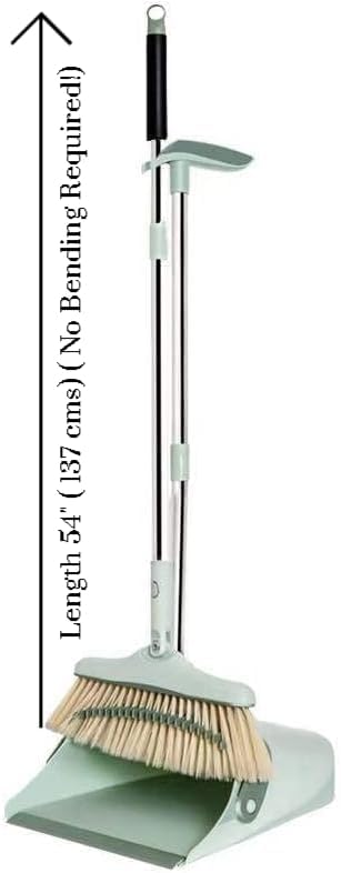 EVENT! SWISSPACK Twist Ensemble pelle à poussière et balayette à long manche de 137,2 cm, balai et pelle à poussière, long manche pour intérieur et extérieur, vert - Nail Gallerys