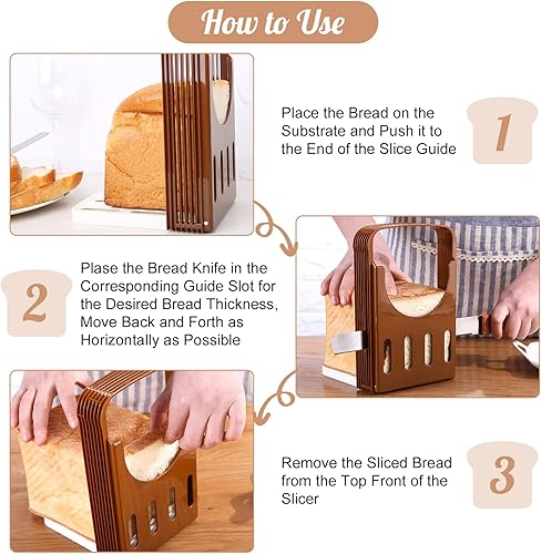 Machine à pain manuelle pliable - Coupe-pain réglable - Avec 4 épaisseurs - Outil pliable pour machine à croque-monsieur - Nail Gallerys