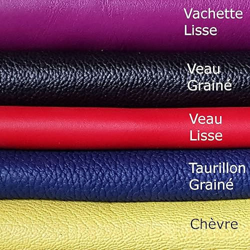 3kg Chutes de cuir pleine fleur provenant de la maroquinerie française de luxe, veau, vachette, taurillon, chèvre, DIY, artisanat - Nail Gallerys