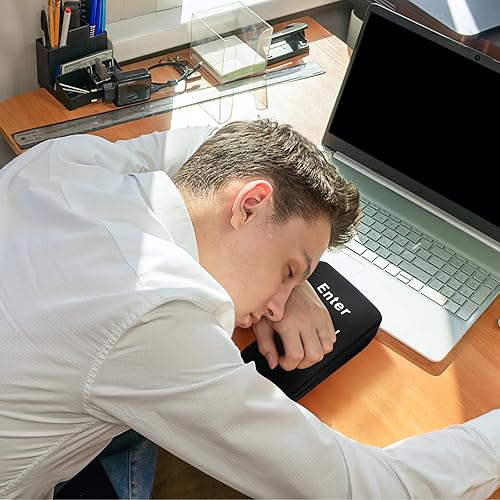 Amosfun Coussin USB Touche Entrée Grand Modèle Noir Oreiller de Bureau Multi-Usage pour Détente et Sieste Accessoire Anti-Stress Compatible Ordinateurs et Laptops - Nail Gallerys