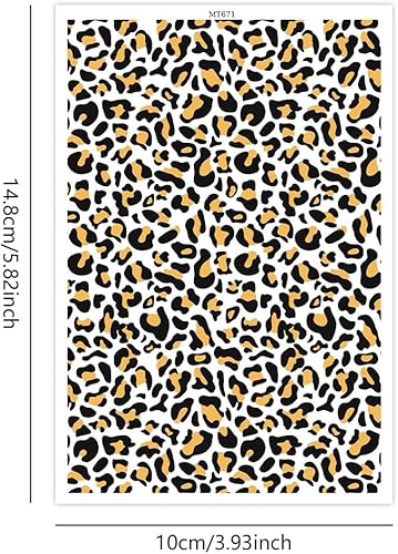 Lot de 10 feuilles de transfert léopard pour argile polymère, feuilles de transfert en argile polymère, papier de transfert pour fabrication de bijoux et boucles d'oreilles 14 x 9 cm - Nail Gallerys