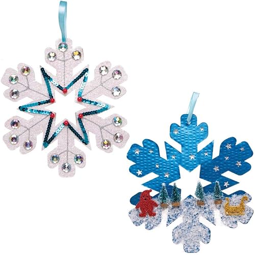 Baker Ross Couronnes Flocon de Neige (Paquet de 10) - Loisirs créatifs de Noël pour Enfants, coloris assortis - Nail Gallerys