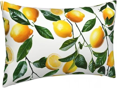 Housse Coussin Exterieur Impermeable Lin, Lot de 2 Housse de Coussin 20x30 cm, Housses de Coussin Feuille Coussins Décoratifs Citron Taie d'oreiller pour Salon Patio Jardin Canapé Decoration -FS141 - Nail Gallerys