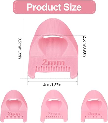 Gosknor 3pcs Règles à Doigt, 3 Tailles Modèle de Règle à Doigt Gabarits Roses pour Couture Gabarits pour Couture Aide au Quilting Bricolage - Nail Gallerys