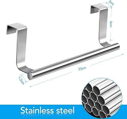 CHENEVER Porte Serviettes sur Porte en Acier Inoxydable, Accroche-Torchon pour Porte Placard Tirroir Armoires Accessoire de Cuisine et Salle de Bain - Argenté - Nail Gallerys