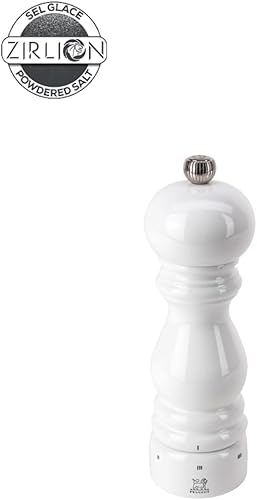 PEUGEOT - Moulin à Sel Paris u'Select 18 cm - 6 Réglages de Moutures Prédéfinies - En Bois Labellisé PEFC - Fabrication Française - Coloris Laqué Blanc - Nail Gallerys