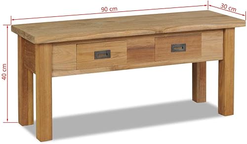 Générique Banc d'entrée Teck Massif 90 x 30 x 40 cm,Meubles,Bancs,Bancs coffres,Brun,30.86 LB,244486 - Nail Gallerys