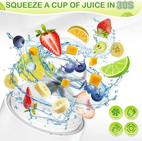 Lychico Mélangeur personnel portable sans fil pour milkshakes et smoothies, couvercle étanche et bec verseur à gorgée, sans BPA, rechargeable par USB-C, mini mélangeur pour boissons protéinées, - Nail Gallerys