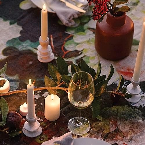 UYUNI Éclairage Bougie LED conique sans flamme | Fausse bougie à piles avec flamme 3D vacillante, blanc nordique, 2,3 x 20 cm (lot de 2) - Nail Gallerys