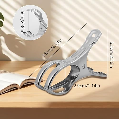 Alaoo 12 Pièces Heavy Duty Pince Serviette Plage,Grands Pinces à Serviette en Acier Inoxydable,Durable Antirouille Pinces à Linge Solide Metal Multi-usages Epingle a Linge pour Transats de Plage - Nail Gallerys