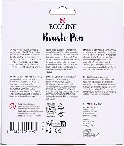 Ecoline Stylo pinceau X10 Skin Cb - Nail Gallerys