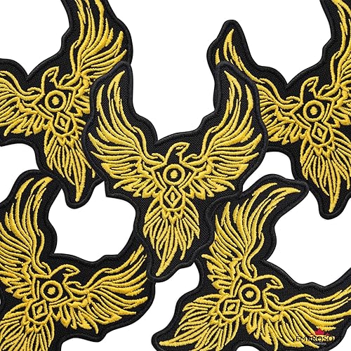 Écusson brodé Phoenix Bird jaune thermocollant (7,6 x 8,9 cm) - Nail Gallerys